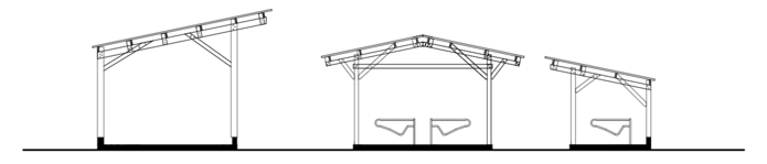 schema d'un batiments ou d'une stabulations pour elevage en kit